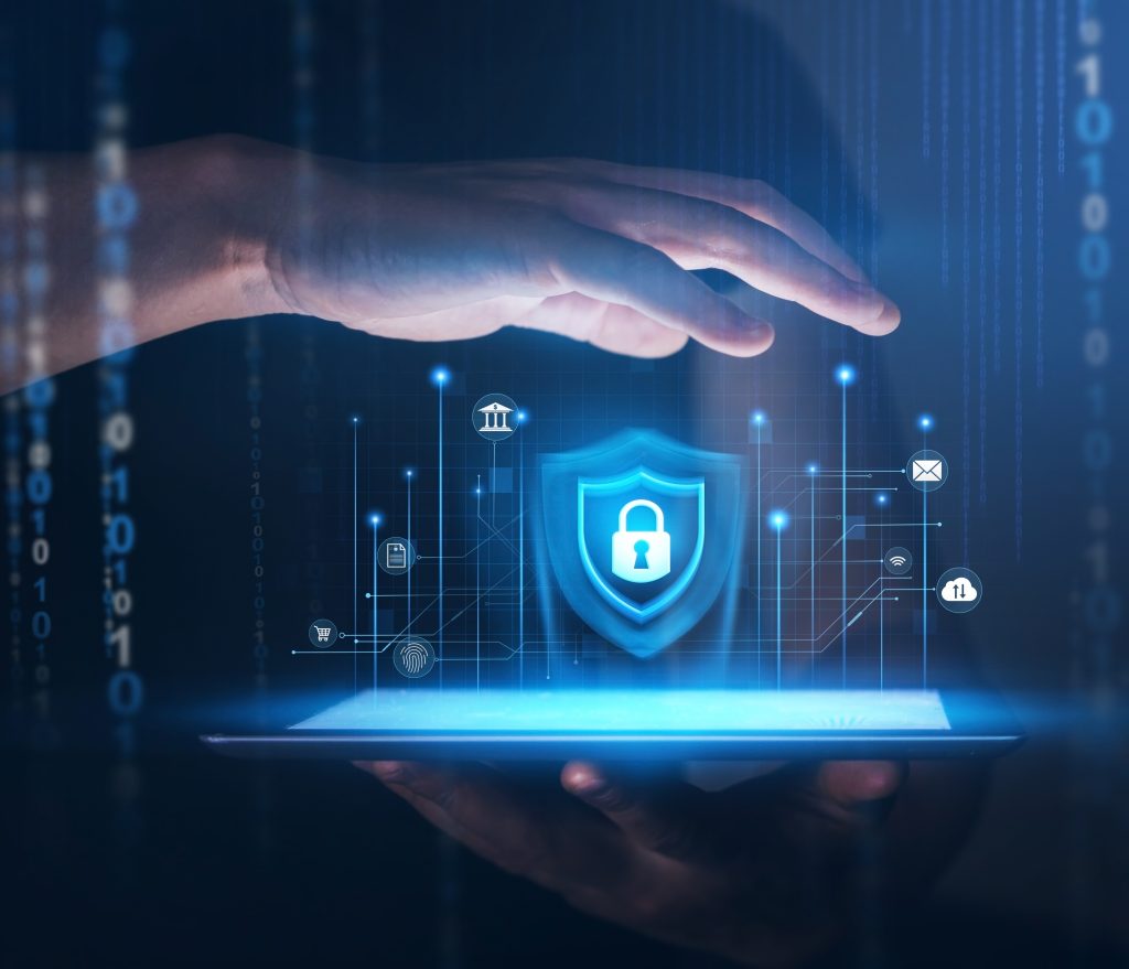 Network,Security,System.,Personal,Data,Information,On,Tablet.information,And,Cyber business resilience